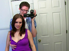 Geeky young couple record their doggystyle fuck in homemade video