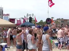 Beach party turns women wearing bikini into sultry objects