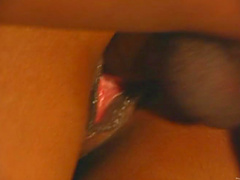 Breathtaking ebony with natural tits moaning while her pussy is smashed hardcore in close up shoot