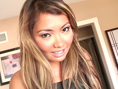 Dainty Asian babe showcases gaping pussy in hot pov clip