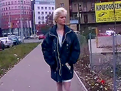 Radiant solo model in high heels pisses while masturbating outdoors