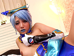 Hardcore sex scene with blue-haired Japanese hussy Rei Mizuna