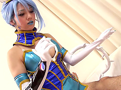 Hardcore sex scene with blue-haired Japanese hussy Rei Mizuna