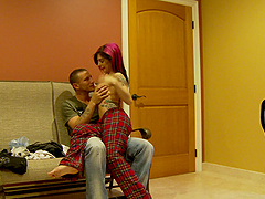 Tattooed punk slut Joanna getting screwed in a waiting room