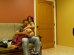 Tattooed punk slut Joanna getting screwed in a waiting room