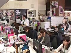 Horny Asian orgy in the workplace is getting really messy