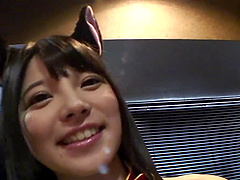 Hot Jav babe with cat ears in cowgirl and missionary hardcore sex