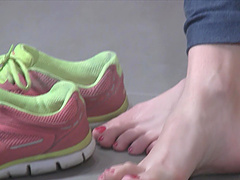 At the gym facility the crisis of foot fetish is surpassing the need to lose weight