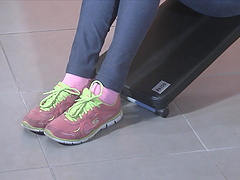 At the gym facility the crisis of foot fetish is surpassing the need to lose weight