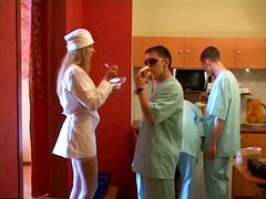 Kinky medical college students in a group sex party