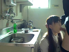 Provocative Japanese office girl giving an amazing blowjob at work