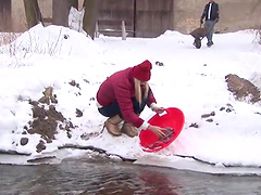 Things get hot in the snowy winter when he pounds her hard