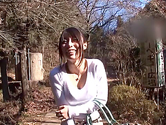 POV video of gorgeous Japanese hottie having outdoors sex. HD