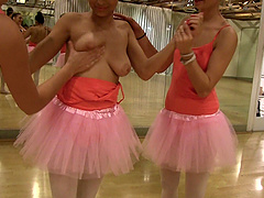 Ballerinas abandon their skirts and have a lesbian threesome