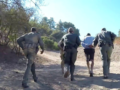 Shaved Latina girl fucked by a border patrol agent