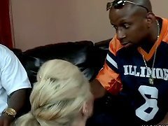 Blonde Bitch Fucked By Black Dude!!