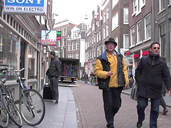 Old guy pays for a younger guy to nail and hooker in Amsterdam