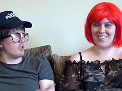 Fucking between a kinky dude with glasses and mature Sarah Jane