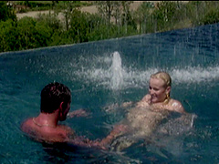 Outdoors fucking in the pool with small natural tits Sharon Wild