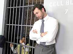 Ebony in prison refined hardcore missionary then swallowing cum