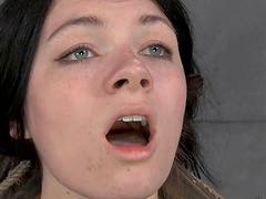 Slender model Harley Ace moans during hardcore torture session