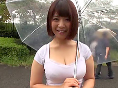 Wild outdoors dick pleasuring with a titjob by sexy Wakaba Onoe