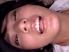 Slutty model Miku Abeno spreads her legs to be fucked on the floor