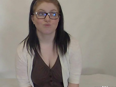 Anneje is a busty babe with glasses who loves sucking a cock