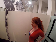 Fucking at home between redhead Abby Rains and her horny lover