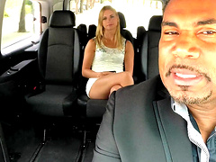 Black taxi driver sticks his large dick in sweet Violette Pure