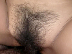 Busty Japanese babe Karin Asahi gets her hairy pussy pounded