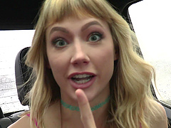 Blonde slut Ivy Wolfe gets her mouth filled with sticky cum