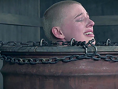 Sexy blonde slut Riley Nixon tied up, shaved and tortured. HD