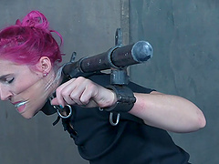 Kinky pink haired slut KoKo Kitty moans during BDSM torture