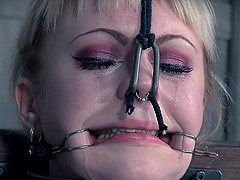 Blonde amateur Anna Tyler tied up and rough tortured by a pervert