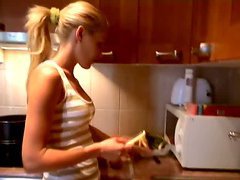 Wonderful blond star Sophie Moone is lovely housewife