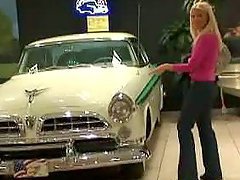 Blonde hottie Sophie Moone goes for Dream car exhibition