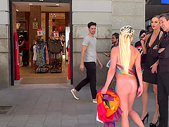 Tina Kay and Sienna Day tied up and fucked in public. HD video