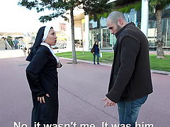 Amateur Latina nun picked up and fucked by a horny dude. HD