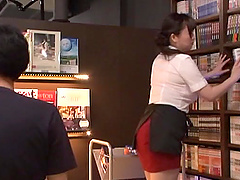 Wild fucking in the store with large tits Japanese Hoshino Hibiki