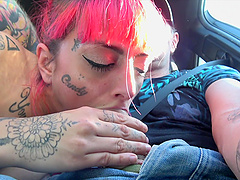 Tattooed bomb Candy Doll gets her pussy pounded by horny dude