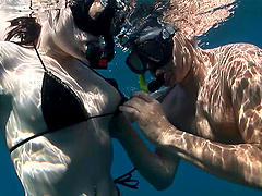 Balls deep fucking while diving with desirable chick Sabine Mallory