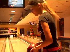 Beautiful Blonde Sophie Moone Goes Bowling with Wivien