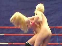 Antonya & Sophie Moone wrestling and sexing at Nude Fight Club