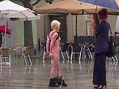 Public himiliation video of cute blonde slave girl Nora Barcelona