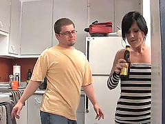 Skinny darling Lilith Dark turns around to be fucked in the kitchen