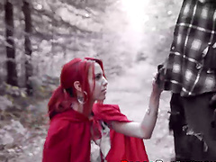 Cosplay fucking in the woods with redhead chick Brind Love