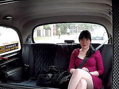 Busty brunette Sweet Angelina gets fucked in the back of the car