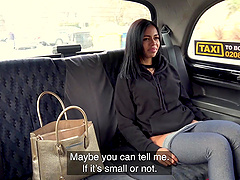 Hot ass brunette spreads her legs to be fucked by a taxi driver