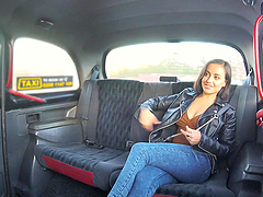 Amateur slut Yasmeena takes off her panties to be fucked in the taxi